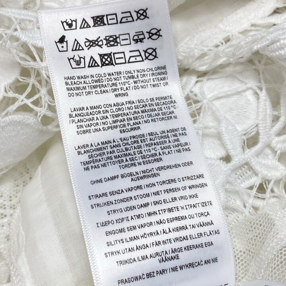 Guess Jolene White Lace Button Front Duster XS Top Tunic Empire Waist - Picture 12 of 12